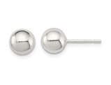 Button Ball 7mm Stud Earrings in Sterling Silver